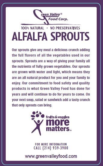 Green Valley Food Corp. ALFALFA SPROUTS