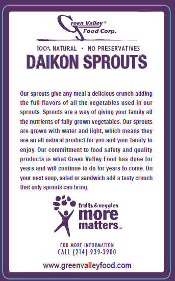 Green Valley Food Corp. DAIKON SPROUTS