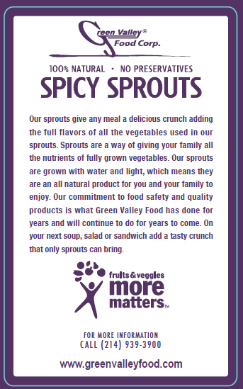 Green Valley Food Corp. SPICY SPROUTS