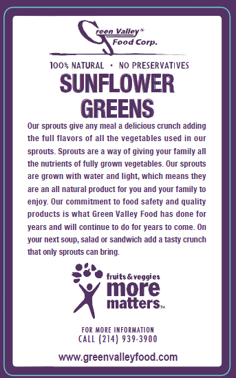 Green Valley Food Corp. SUNFLOWER GREENS