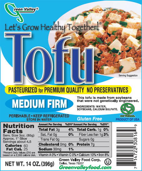 Green Valley Food Corp. TOFU - MEDIUM FIRM